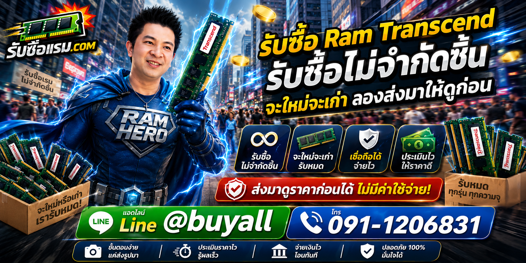 รับซื้อ Ram Transcend ประเมินง่าย รับซื้อทุกความจุและหลายประเภท