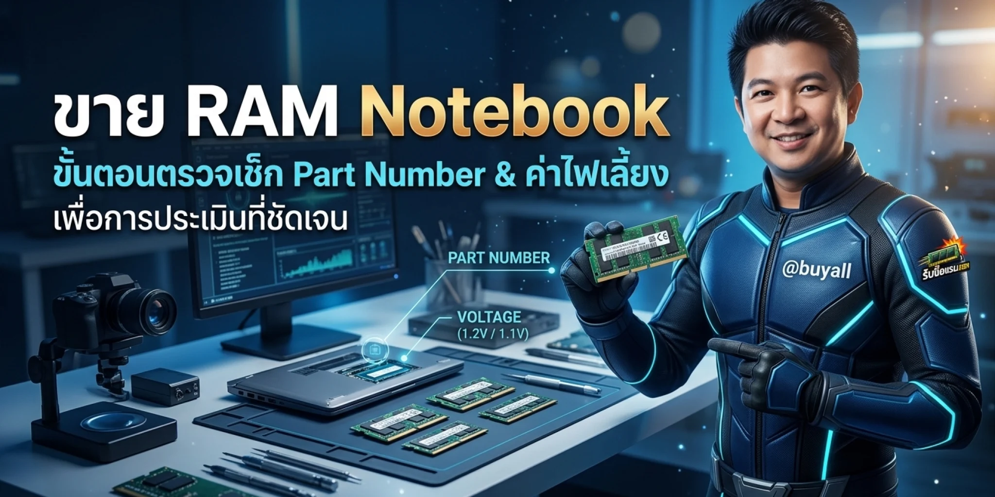 ขาย RAM Notebook ขั้นตอนตรวจเช็ก Part Number และค่าไฟเลี้ยงเพื่อการประเมินที่ชัดเจน